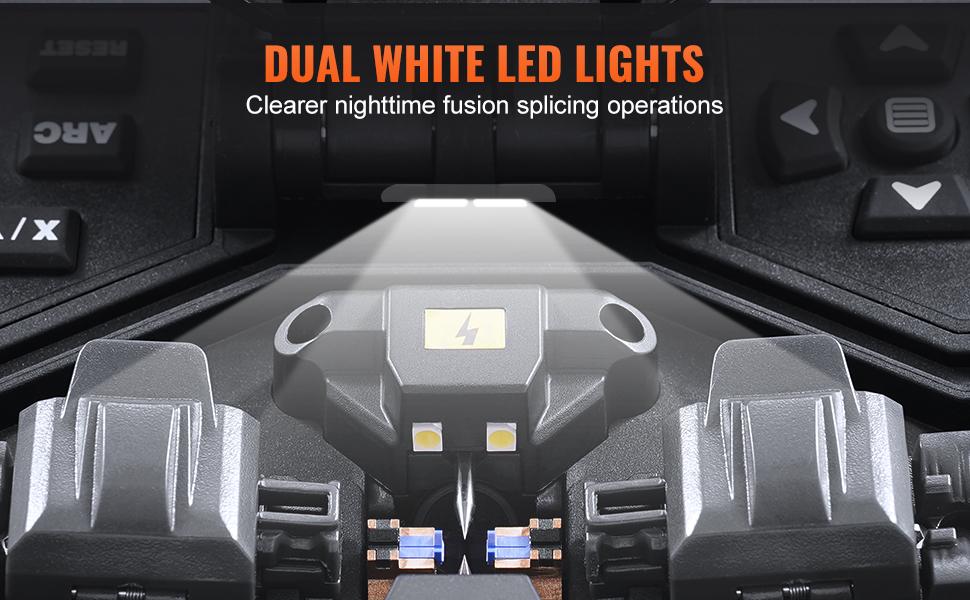 VEVOR Fiber Fusion Splicer 6-Motor, Core Alignment Fiber Optic Splicer 6s Splicing 13s Heating, Fiber Splicer Machine with 5 LCD Screen, 3 in 1 Fiber Holder, 7800mAh Battery for SM MM DS NZDS Fiber