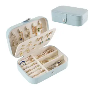 Portable Travel Jewelry Organizer Box for Women, Necklace Hooks, Earring Holder, Ring Slots & Adjustable Storage Compartments