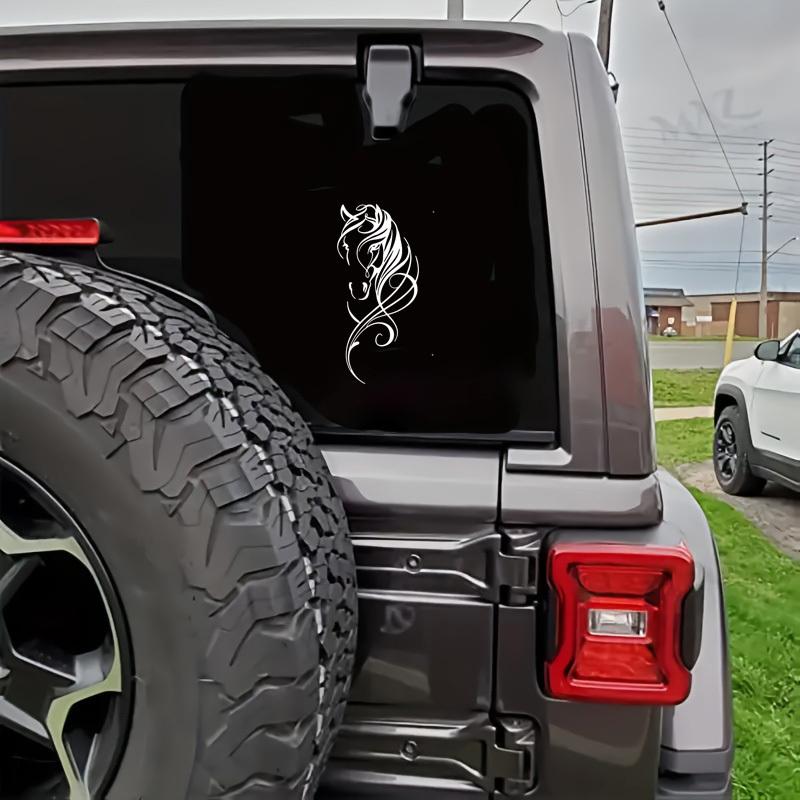1PC Eye-Catching Elegant Scrollwork Horse Head Silhouette Car Sticker For Car Bodies, Scrollwork Pattern + Horse Head Silhouette Decor Fills With Equestrian-Themed Relaxed Elegant Cool Vibe Easily Grasp Elegant Gorgeous Scrollwork Trend Style