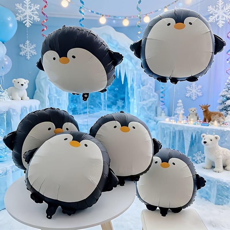 4-Pack Matte Penguin Aluminum Balloons, Cute Penguin Balloons for Birthday, Graduation, Wedding, Durable Party Decorations, Event Balloons