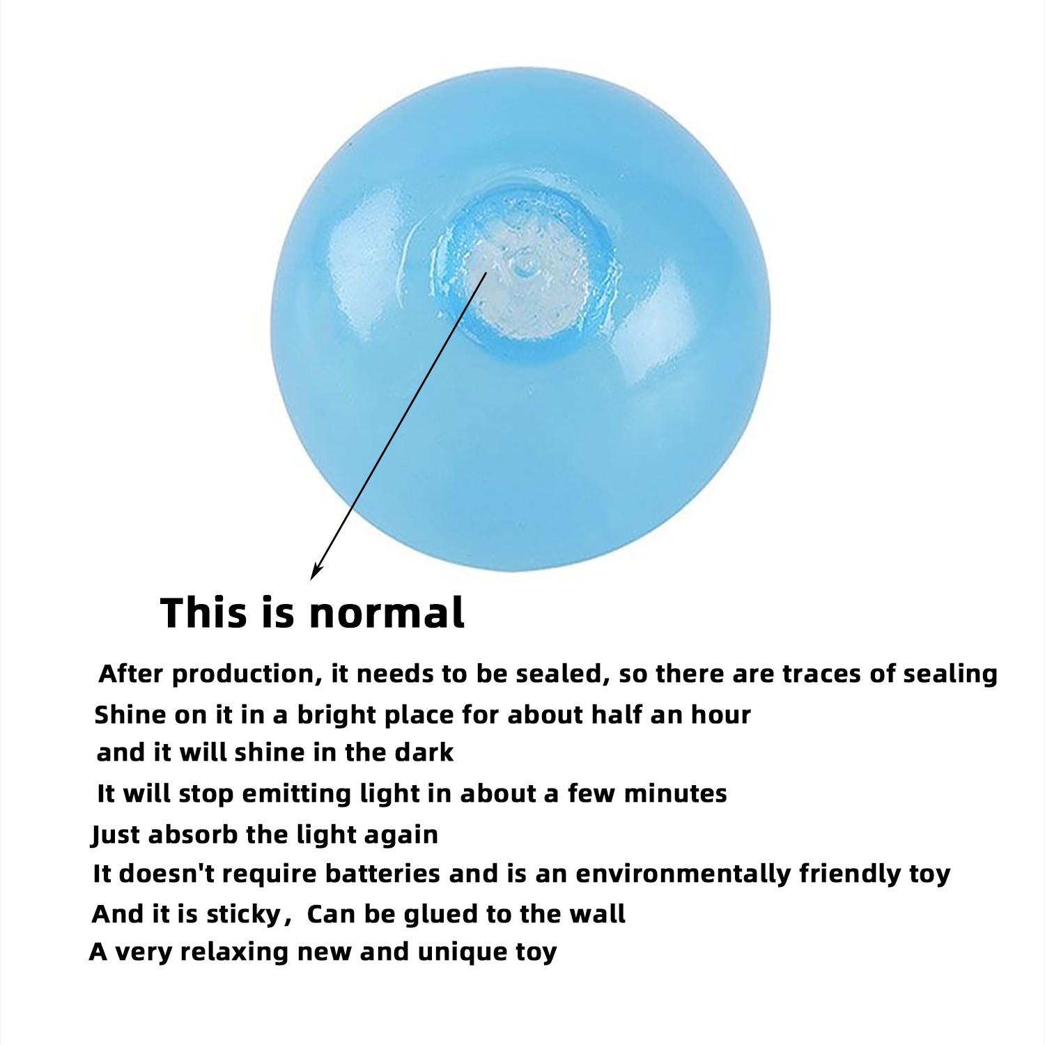 Night Light Ceiling Stuck Target Ball, Interactive Stress Relief Ball, 6 Colors, Fun Wall Stick Ball, Throwing Toy for Kids