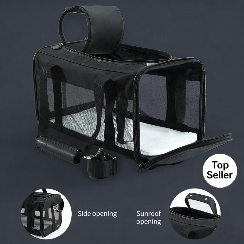 Lightweight Cat Carrier Essential for Outdoor Use, Breathable Foldable Handheld Pet Travel Bag, Airplane Dedicated Portable Cat Carry Bag