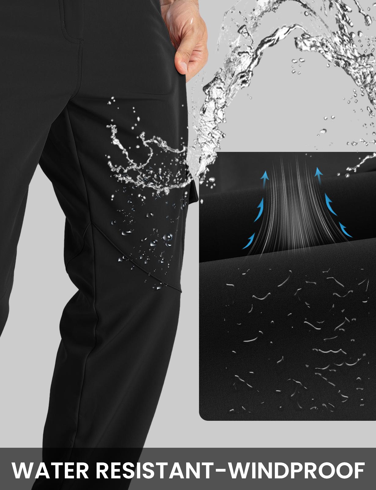 TBMPOY Men's Cargo Hiking Pants Fleece Lined Waterproof Windproof Snow Ski Insulated Pant with 6 Pockets