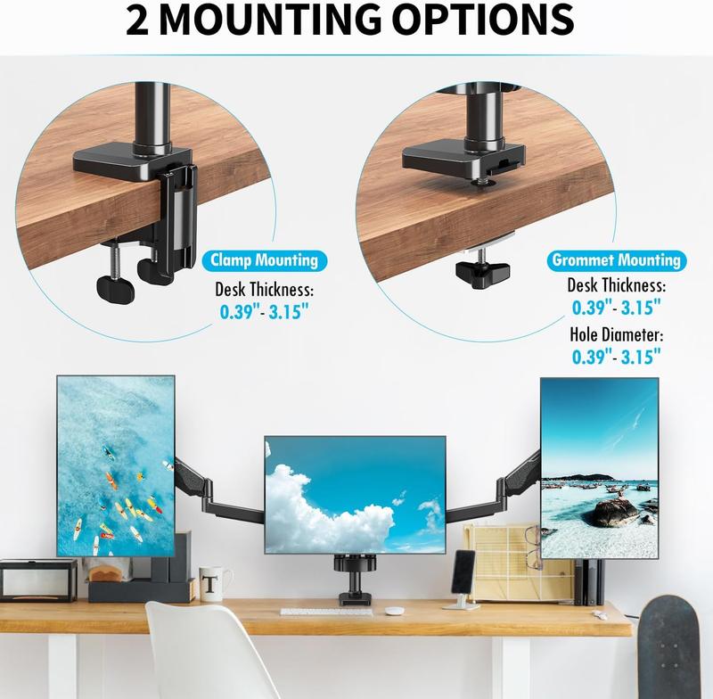 MOUNTUP 17"-27" Triple Monitor Stand Mount MP0006