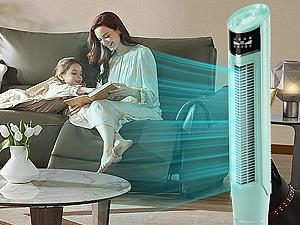 Antarctic Star Tower Fan 360°Oscillating Fan Quiet Cooling 24H Timer Remote Control Powerful Standing 8 Wind Speed 3 Wind Modes Ionizer Mode Bladeless Portable LED Display,Bedroom Office 47-Inch Green