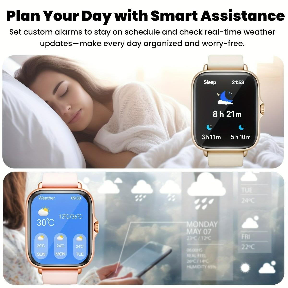 Smart Watch with Multiple Sport Modes and Customizable Faces, Elegant and Functional, Perfect Gift for Family Friends Couples