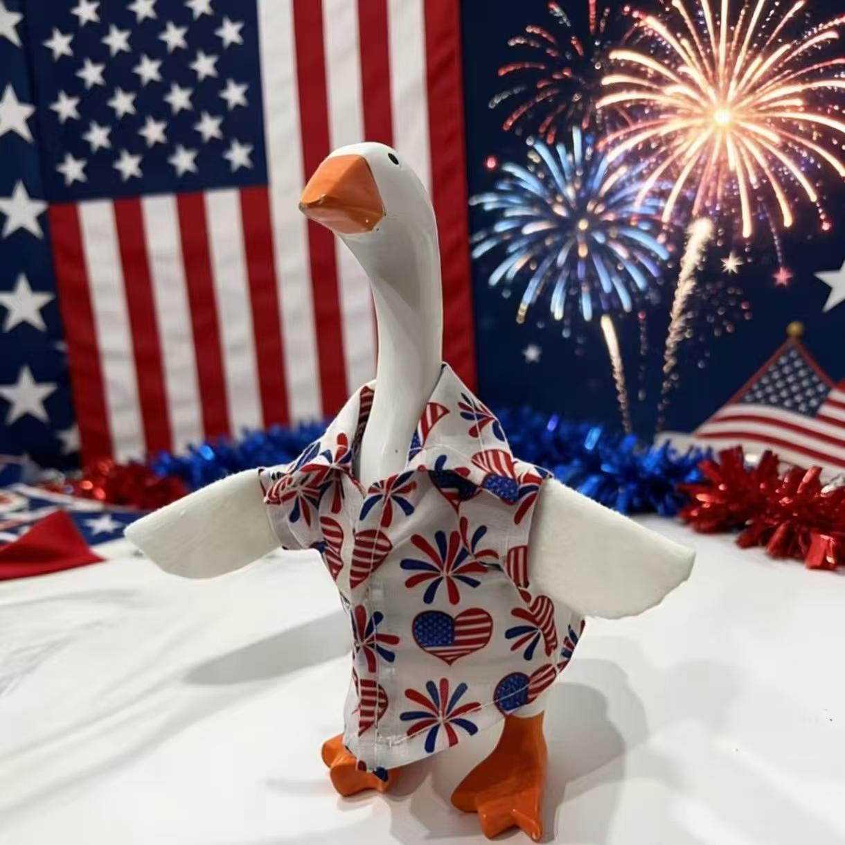 Independence Day Style Porch Goose Decorative Clothes, Handmade Holiday Fashion Party Accessories (no Goose Included)