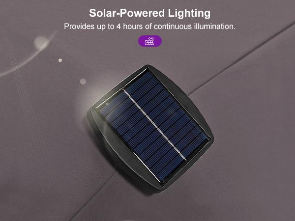 PURPLE LEAF 13 ft Table Umbrella with Lights Double-Sided Market Umbrella with Base