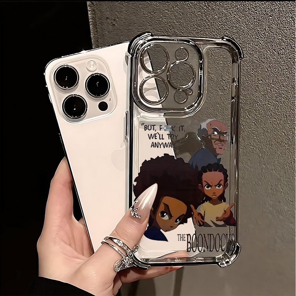 Cartoon The B-Boondocks Smartphone Case Suitable for iPhone 17 16e 16 15 14 13 12 11 Mini Pro Max Air X XR XSMAX 8 7 Plus Anti Fall Transparent Soft Back Cover