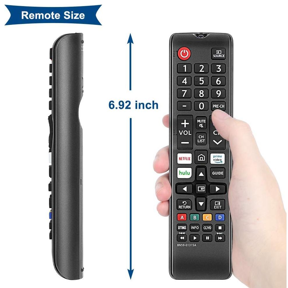 Universal Replacement for All Samsung Smart TV Remote,BN59-01315A Remote Control Replacement for Samsung-Smart-TV-Remote, for All Samsung LED QLED LCD 6/7/8/9 Series 4K UHD HDTV HDR Flat Curved Smart TV, with Netflix, Prime Video and Hulu Button