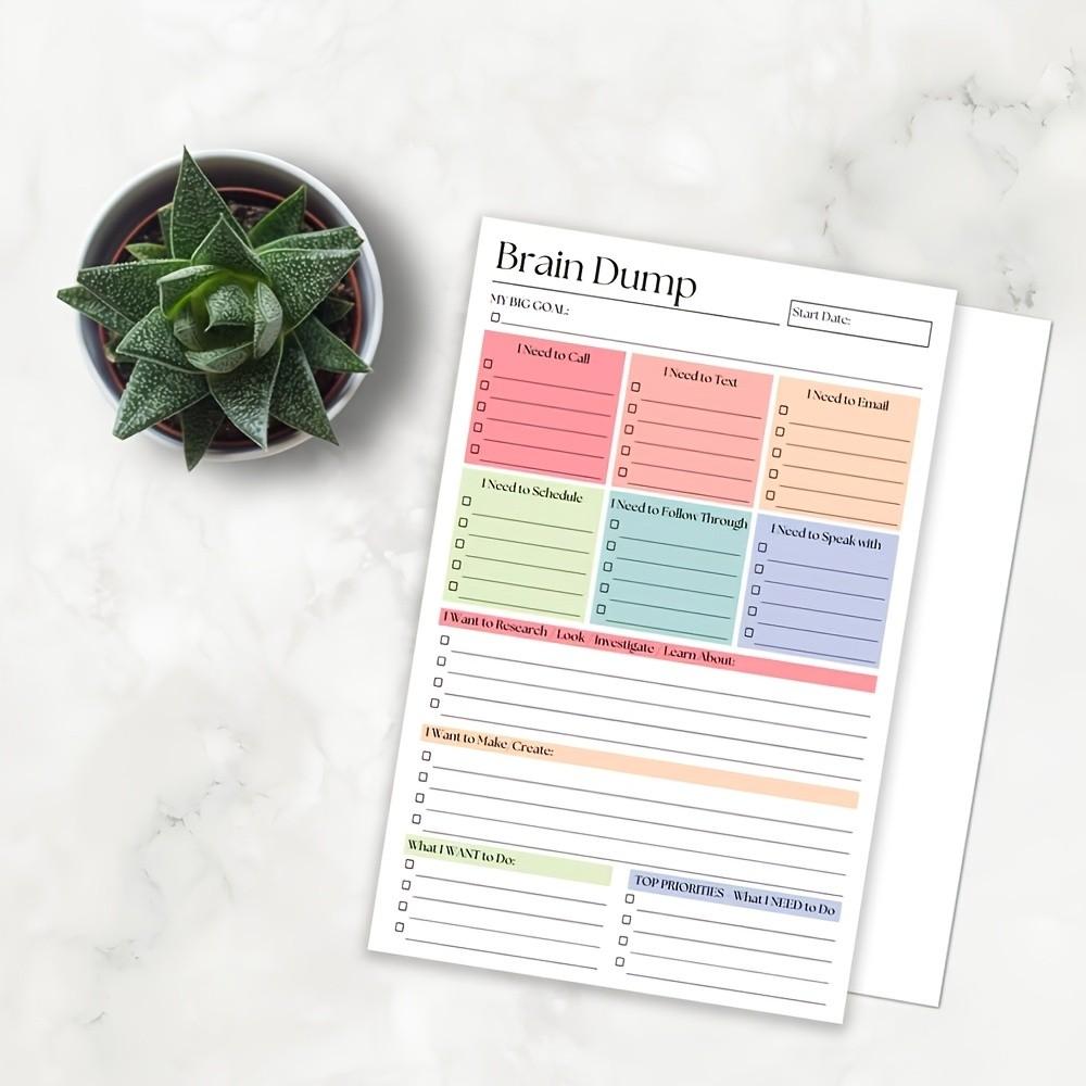 Multifunctional Daily Planner Notebook, Inspirational Design with Note and List Areas, Portable for Work, Study, Meetings, Personal Management, Productivity Planner