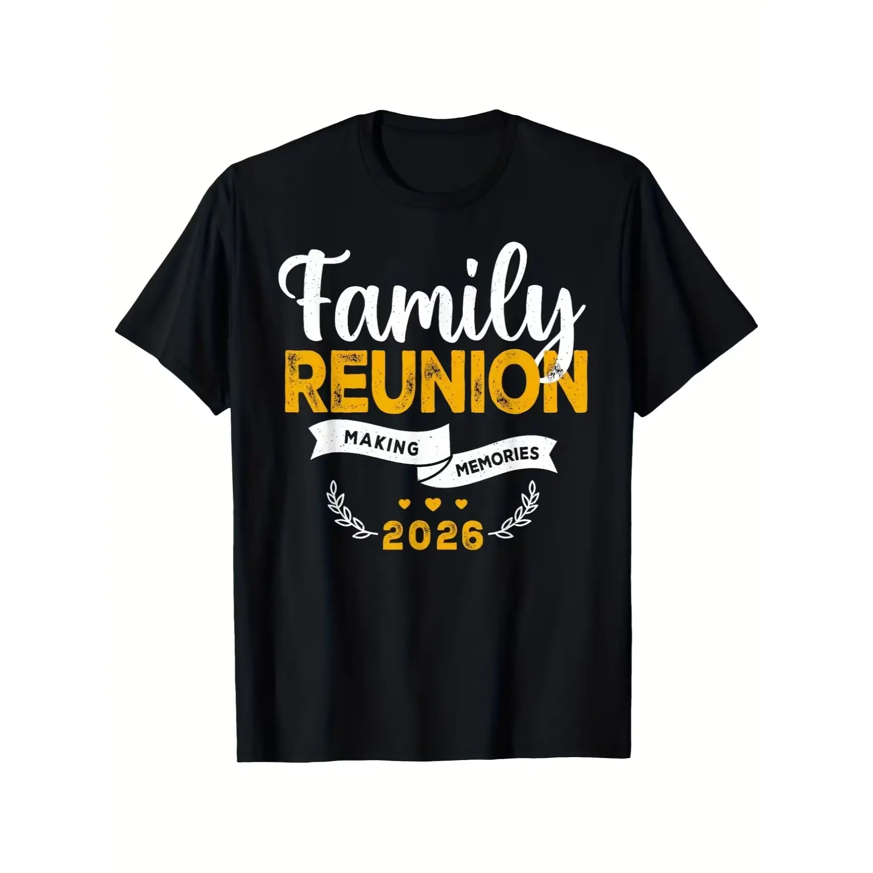 Family Reunion 2026 Making Memories Letter Graphic Oversized Cotton T-Shirt, Family Matching Fashion Comfort Outfit, Best Family Reunion Gift For Relatives Friends Casual Tee