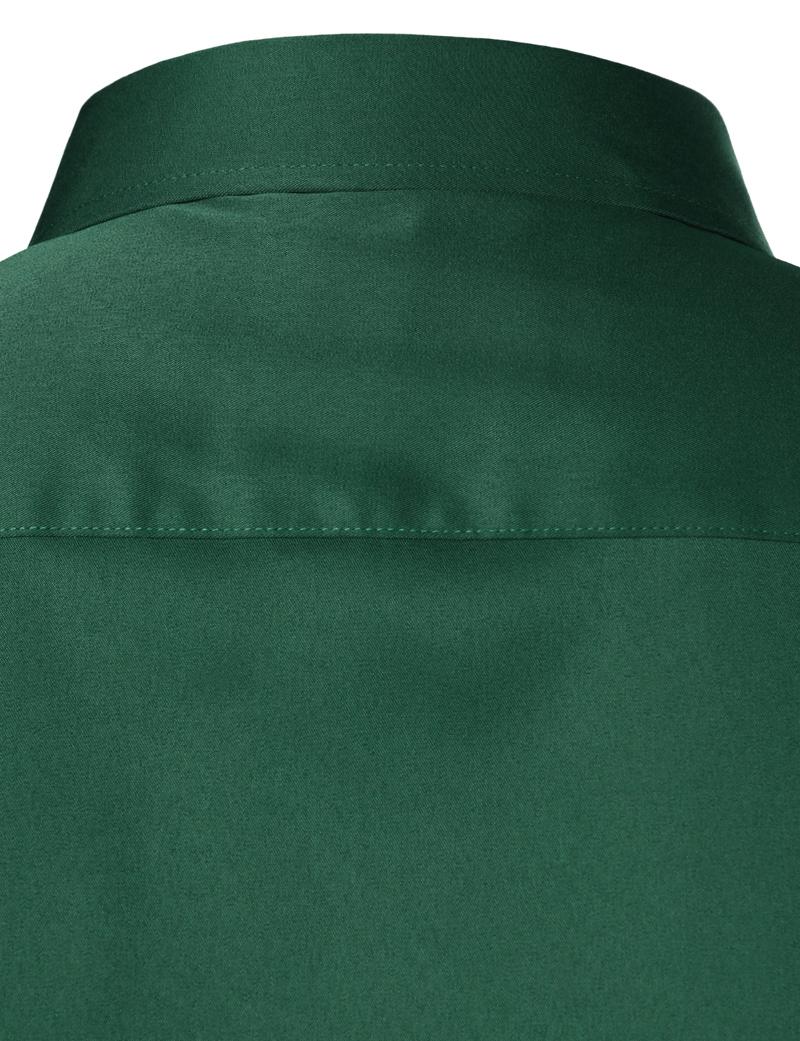 ZEROYAA Men's Beige Polyester Long Sleeve Button-Up Dress Shirt with Left Chest Pocket Urban Casual Business Slim Fit Tops