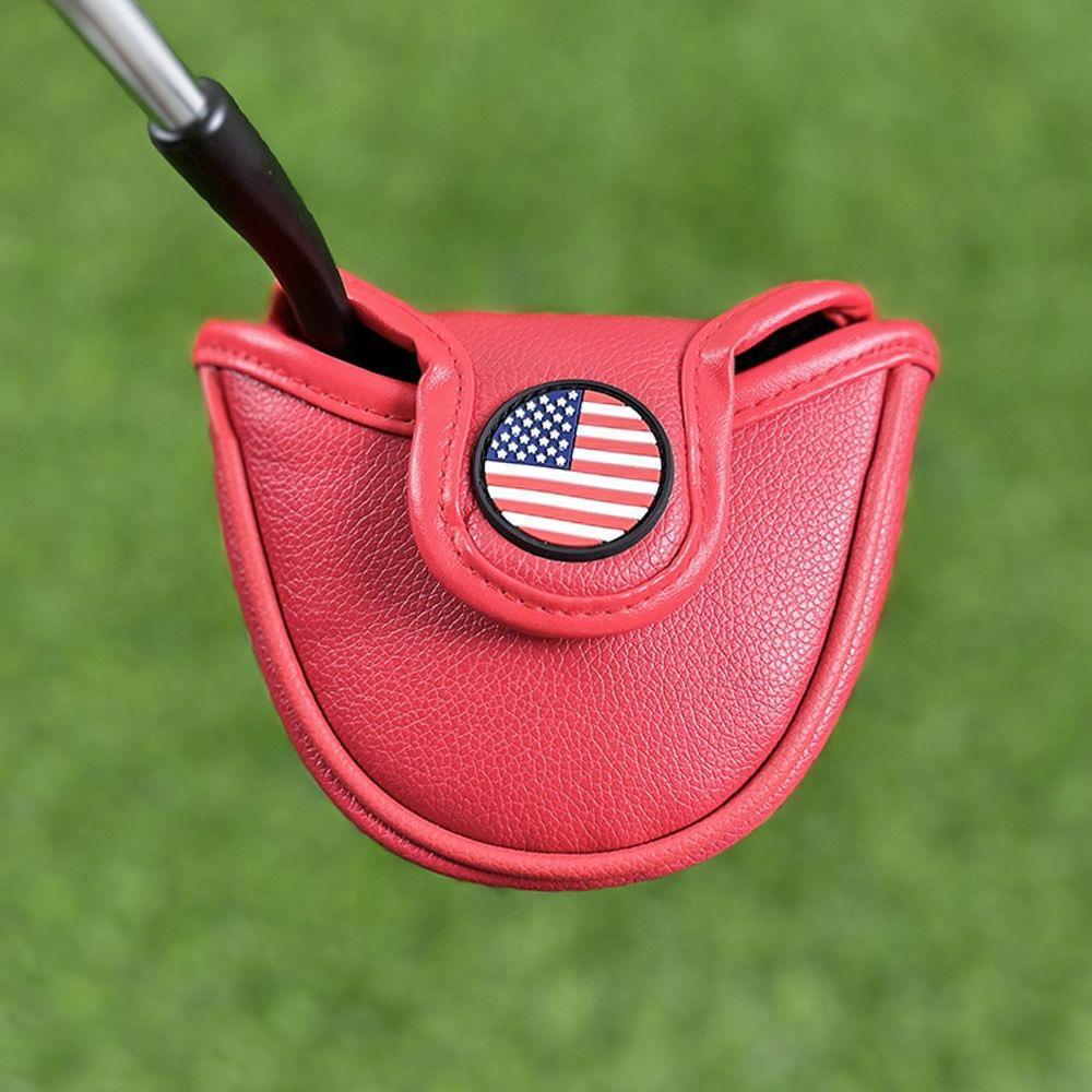 Premium Leather Golf Putter Cover Pebble Beach Golf Putter Headcover American Flag Golf Headcover Golf Putter ProtectorGolf Accessories for Men Golf Gift for Golfers Waterproof Golf Putter Cover