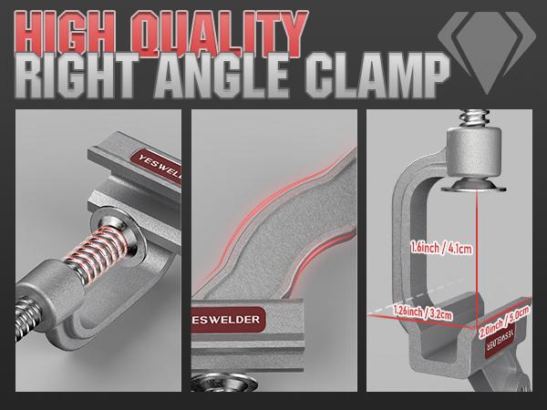 YESWELDER 90° Right Angle Clamp for Welding, Cabinet Making, Woodworking & DIY Projects | Aluminum Alloy Tube Clamp & Corner Fixture