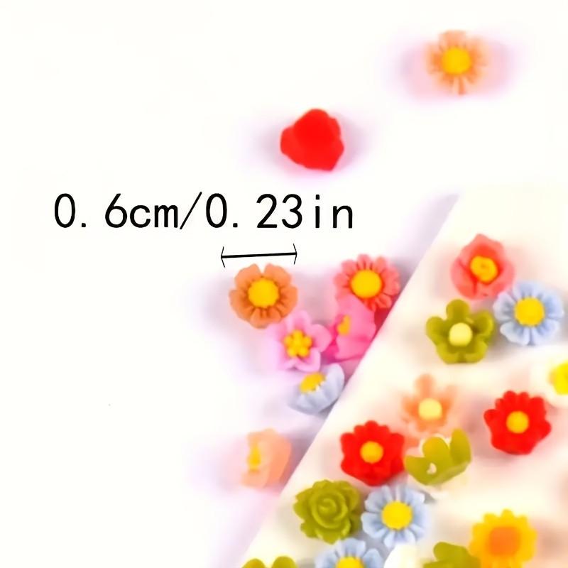 100pcs Pastel Floral Star Beads, Small Handmade Beads for Jewelry Making, Nail Art, Hair Accessories, DIY Projects, Bright Colors