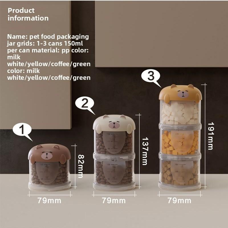 Cat Food Divided Box, Sealed Moisture-Proof Pet Food Container, Portable Multi-Layer Storage for Cats and Dogs, Ideal for Travel and Outdoor Use