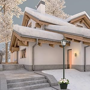 HOODINK 65" Solar Lamp Post Light with Planter, Glass 60 Lumens Solar Garden Lights Outdoor Waterproof Solar Pole Lights Patio Decor, Warm White