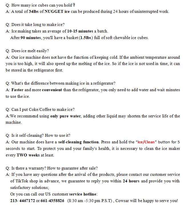 COWSAR Nugget Ice Maker Countertop,33lbs/Day, Pellet ice Maker, a Basket in 1.5 Hour, Self-Cleaning, One-Click Design, Compact Crushed Ice Maker with Chewy Ice for Home Bar Party