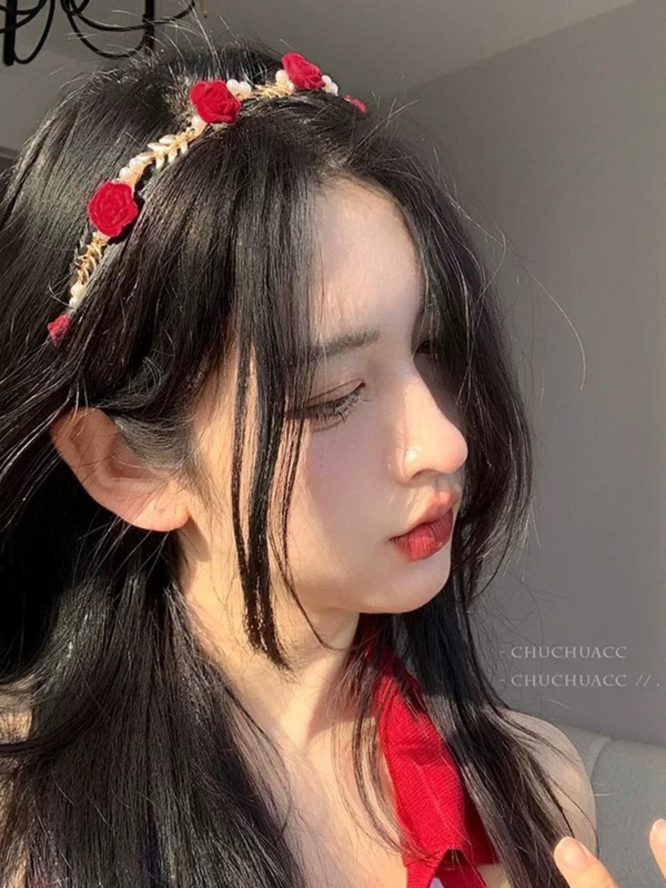 2 Pcs Vintage Rose & Pearl Hairbands, High-Quality Alloy Material, Unique Crown Design, Elegant Floral Pattern, All Seasons Headwear