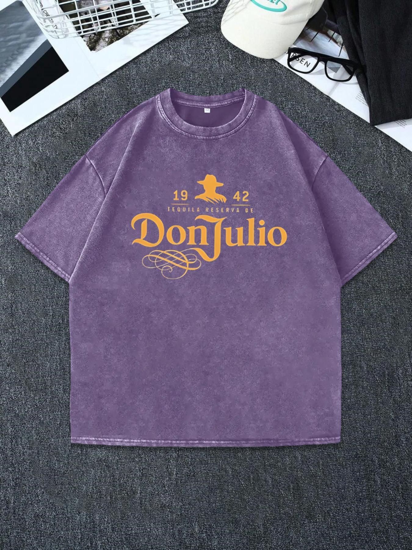 Men's Vintage Graphic Print Round Neck Tee, Regular Fit Casual Short Sleeve T-shirt, Men's Summer Top for Daily Wear, Tropical, Cotton