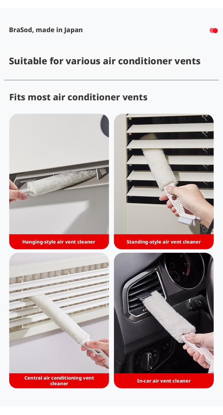 Air Conditioner Gap Cleaning Brush, Detachable Washable Soft Bristle Dust Cleaner for Home Window Blinds Crevice Cleaning