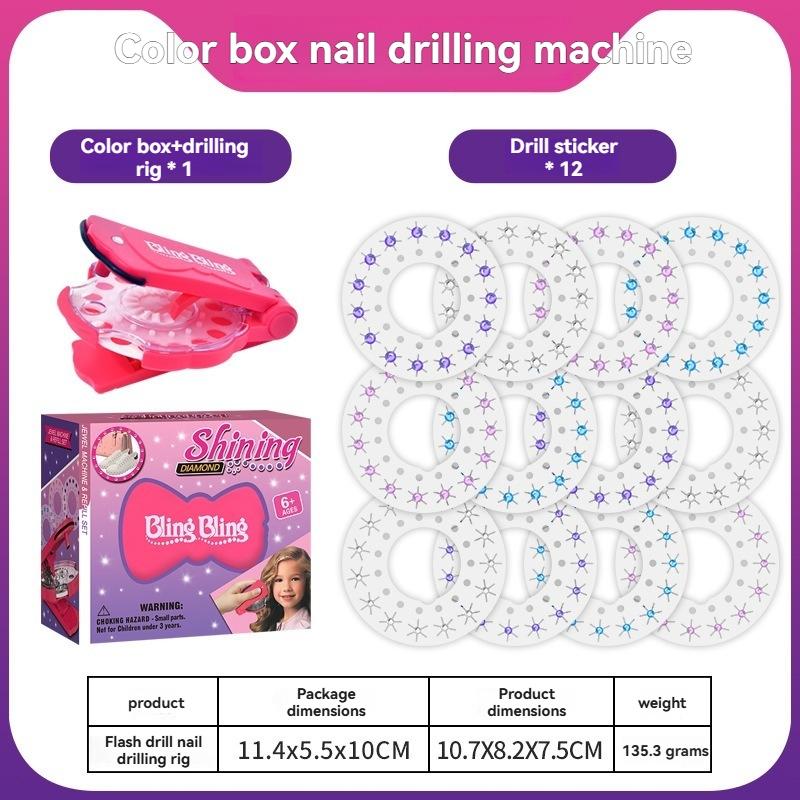 Magic Nail Drill Machine Set, DIY Hair Decoration Tool, Best for Bags, Postcards, Shoes, Clothes, Perfect for Any Holiday