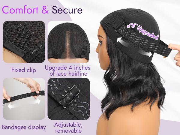 Brown Highlight Short Wavy Wig for Women 4*1 Lace Hairline Synthetic Wig - Natural Appearance for Everyday Hairstyle Adjustable Elastic Band Brown Highlight Short Wavy Wig for Women 4*1 Lace Hairline Synthetic Wig - Natural Appearance for Everyday Hairstyle Adjustable Elastic Band