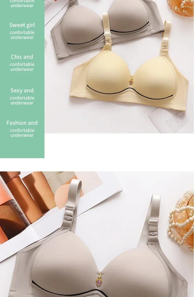 Women's Minimalist 6-Pack Wire-Free Mom Bras, Breathable Supportive Thin Glossy Non-Magnetic Plus-Size Clothes, Lady-Focused Comfortable Underwear for Curvy Figures