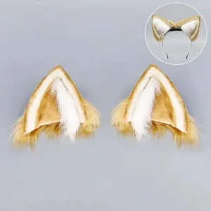 Rechargeable Plush Cat Ears Hair Accessory Cosplay Exhibition Movable Realistic Fox Ear Detachable Electric Headband Animal Ears
