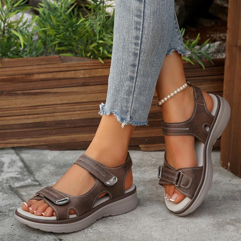 Womens Sporty Style Flat Sandals Open Toe Walking Comfy Casual Low Wedge Summer Shoes Springfresh