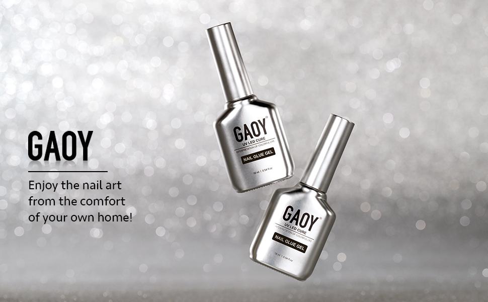 GAOY 2Pcs 16ml Gel Nail Glue, Glue Gel for Acrylic Nails Tips, 2 in 1 Nail Glue and Base Gel, Nail Lamp Needed