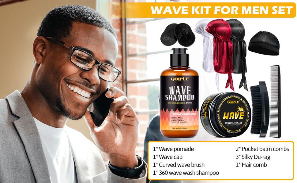Waves Pomade-360 Waves Wash Shampoo Kit -Wave Shampoo for Black Men 360 Wave Shampoo Waves Shampoo Strenghtens Daily Nourishing