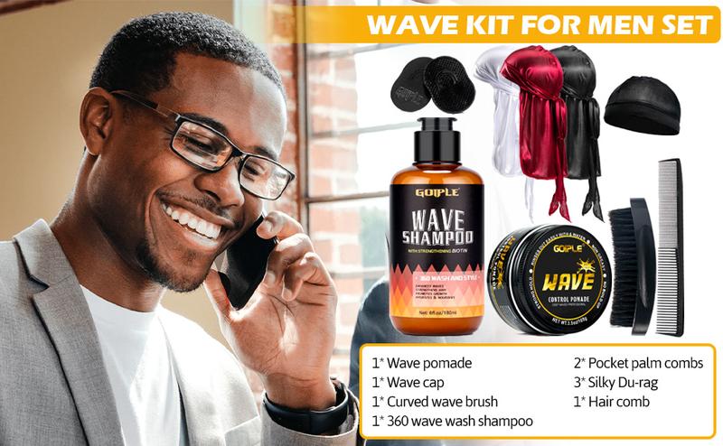 Waves Pomade-360 Waves Wash Shampoo Kit -Wave Shampoo for Black Men 360 Wave Shampoo Waves Shampoo Strenghtens Daily Nourishing
