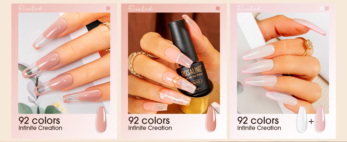 ROSALIND Colorful Gel Polish Mini 65/80/100PCS Gel Nail Polish Set Semi Permanent Requires UV Lamp with Base and Glossy Matte Top Coat Starter Gel Nail Set Suitable for All Seasons Gift for Women Salon Design ROSALIND Colorful Gel Polish Mini 65/80/100PCS Gel Nail Polish Set Semi Permanent Requires UV Lamp with Base and Glossy Matte Top Coat Starter Gel Nail Set Suitable for All Seasons Gift for Women Salon Design