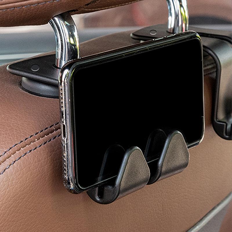 2PCS Set Car Headrest Storage Hook Durable Plastic Multifunctional Organizer for Car Seats Holds Up to 44 Pounds Easy Installation