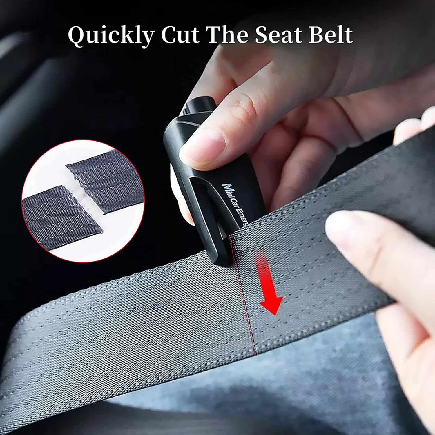 Car Window Breaker Keychain, Glass Shatter Tool, Seatbelt Cutter, Emergency Escape Kit, Underwater Safety Hammer, Car Accessory, 3-In-1 Car Survival Gear