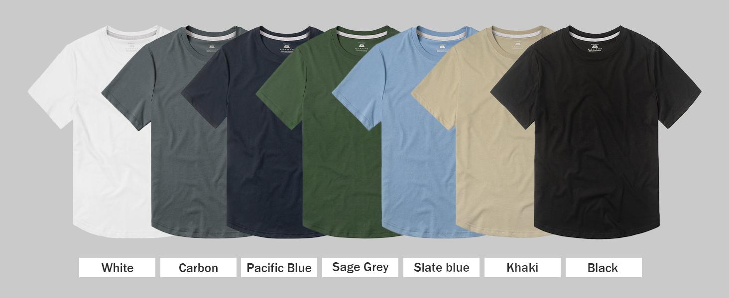 Fioboc StayCool 2.0 Curve-Hem Tee, Men's Moisture-Wicking, Quick Dry T-Shirt for Gym, Running & Casual Workouts, Stretch Fabric, Wrinkle-Resistant Sporty Round Neck Sports Undershirt