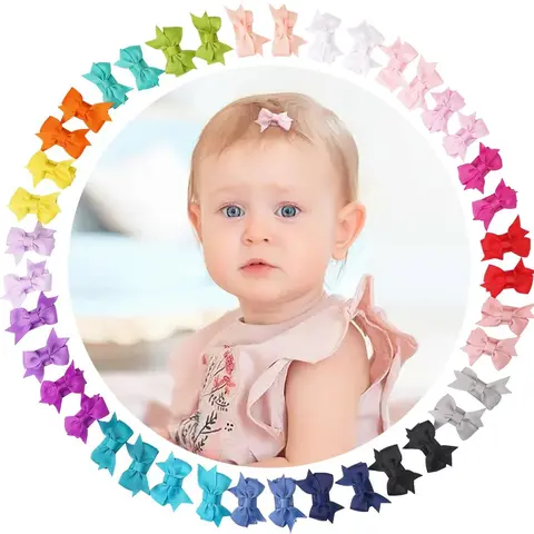 40 Pcs 1.4 Inch Baby Hair Clips, Infant Hair Accessories, Cute Butterfly Knots, Candy Colors, Non-Slip, Gentle on Hair, All Seasons, Daily Use