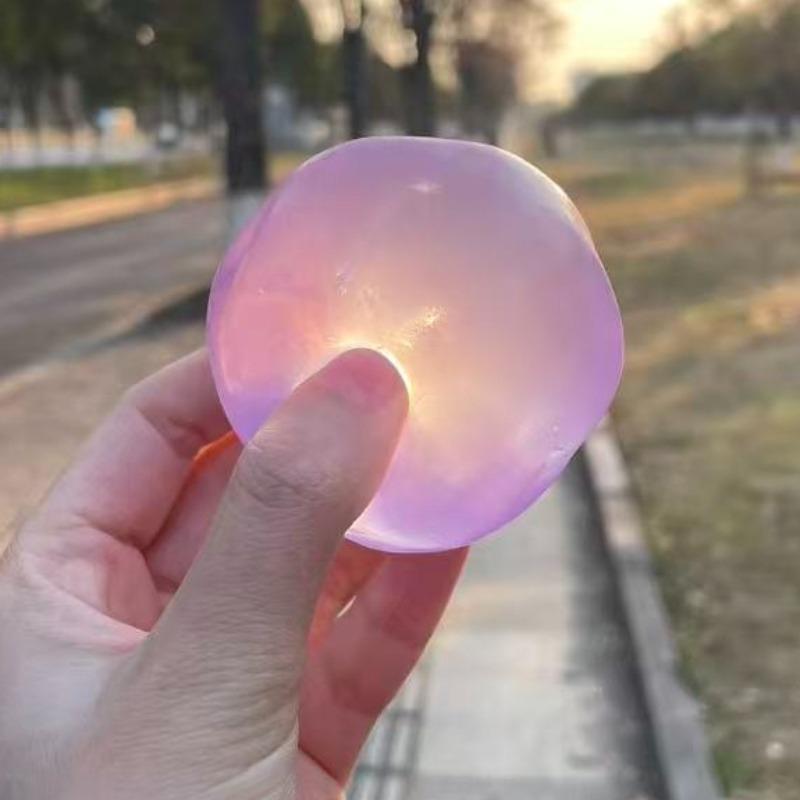 Transparent Squishy Plastic Mochi Fidget Toys with Coconut Oil & Maltose, Anti-Stress Sensory Squeeze Toys, Stress Ball Party Gifts for Adults