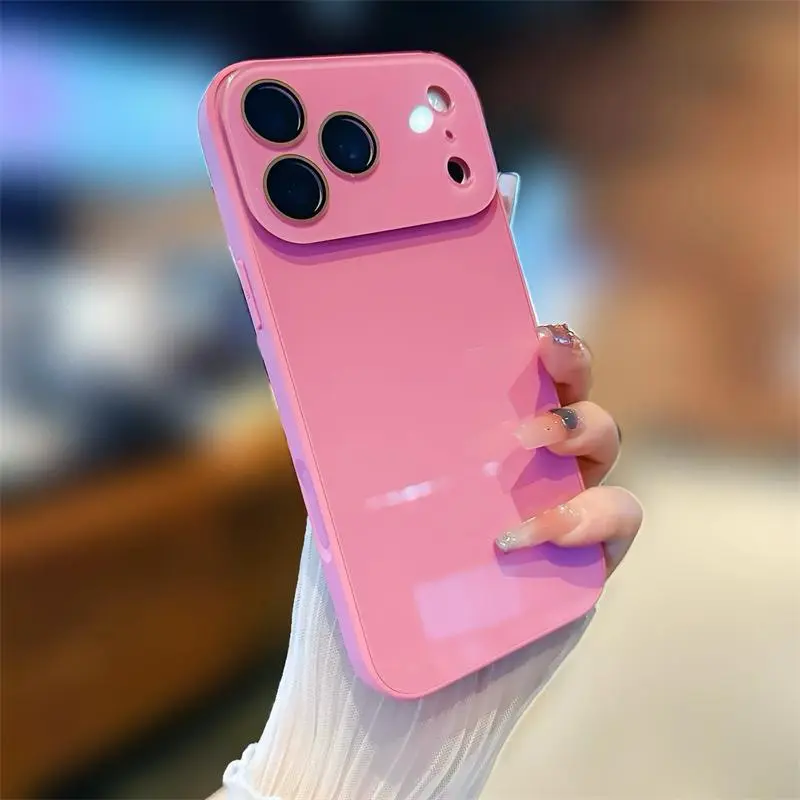 Multi-Model Luxury Crystal Texture Skin-Feel Solid Color Mobile Phone Casing - Protective Smartphone Cover, Protect Cover for iPhone 18, 17 ProMax, 17 Air, 16 Plus, 15, 14, 13, 12, 11