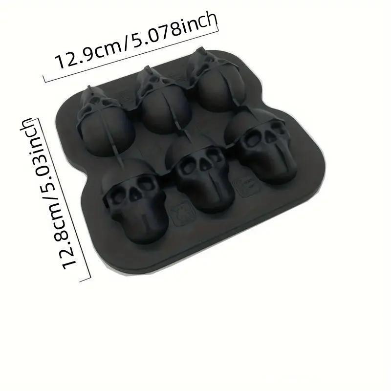Skull Ice Cube Mold, Silicone BPA-Free Freezer Tray, Ice Cube Trays for Freezer, Kitchen Party DIY Soft Drink Coffee Soda Halloween Decor, Home Accessories