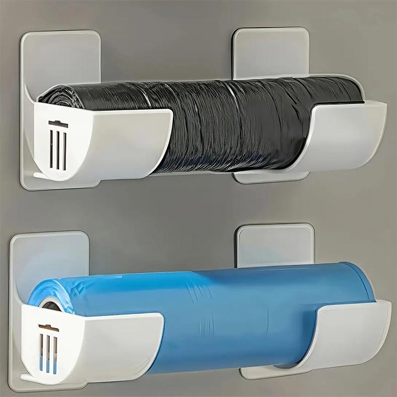 4-Piece Kitchen Trash Bag Holder, Multi-Functional Door Hanging Organizer, Space-Saving Design, Durable Plastic, Mother's Day Gift
