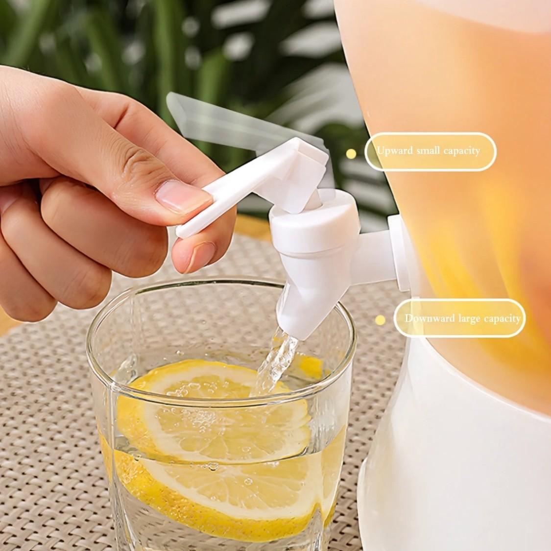 Large Capacity Freestanding Refrigerator Drink Dispenser, Multifunction, Rotating Separated Design Cold Water Beverage Container, Food Grade BPA Free Leak-Proof, Ideal for Parties Home Office Picnic Camping BBQ, Homemade Juice Soda Cold Drinks Daily Use