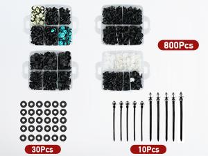 Nilight 845Pcs Car Push Retainer Clips Auto Fasteners Assortment 24 Most Popular Sizes Nylon Bumper Fender Rivets with 10 Cable Ties and Fasteners Remover for GM Ford Lexus Honda Chrysler Mazda Replacement Automotive Vehicle  dealsforyoudays