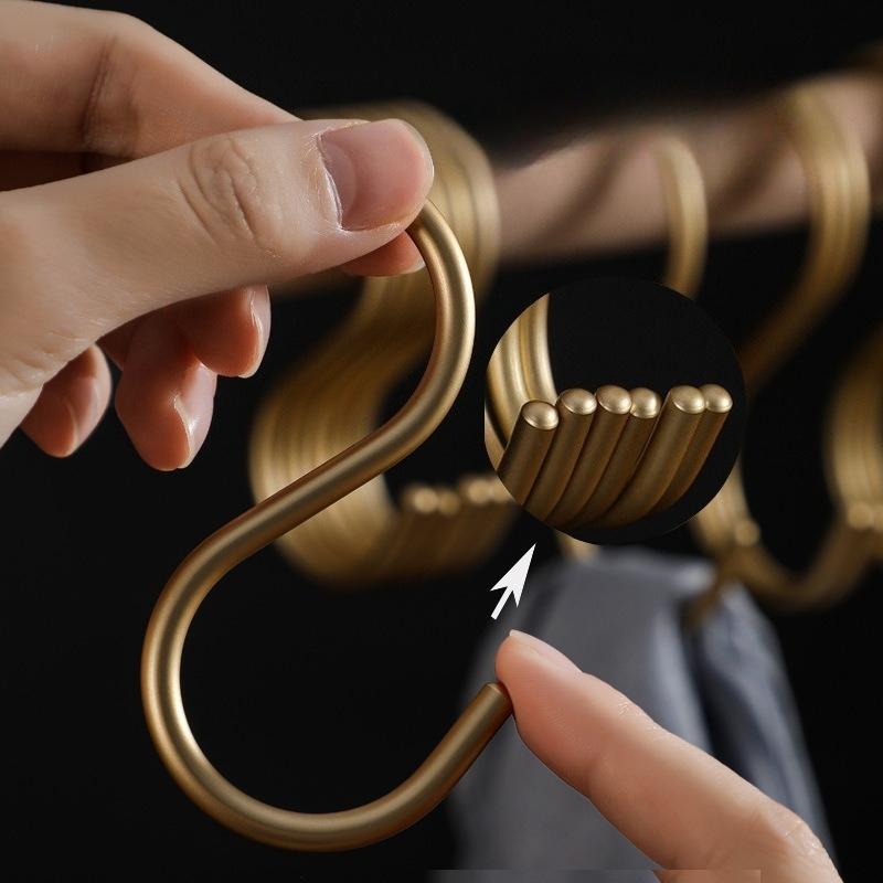 10 pcs, S-shaped hook, multi-purpose S-shaped hook for kitchen and bathroom, metal S hook, hanger aluminum alloy, multi-functional hook.