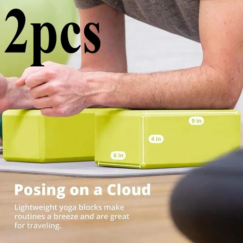 2pcs Dance Supplies High Density Yoga Foam Blocks Solid Color Non-slip Yoga Block EVA Lightweight Props Brick Meditation