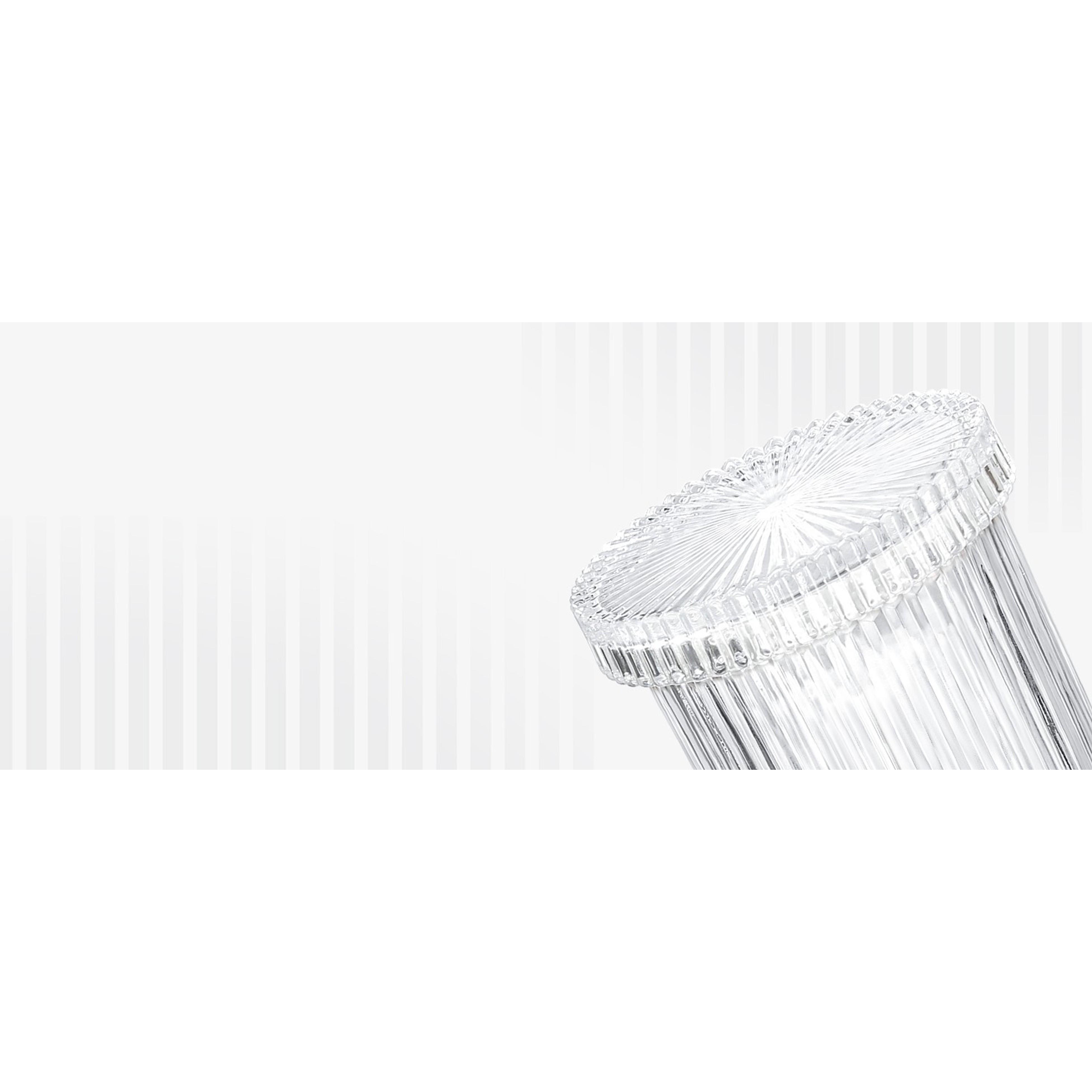 4-Piece Ribbed Glass Bathroom Accessory Set - Silver Modern Counter Decor with Soap Dispenser, Toothbrush Holder, and 2 Qtip Holders, Four Pieces 4-Piece Ribbed Glass Bathroom Accessory Set - Silver Modern Counter Decor with Soap Dispenser, Toothbrush Holder, and 2 Qtip Holders, Four Pieces