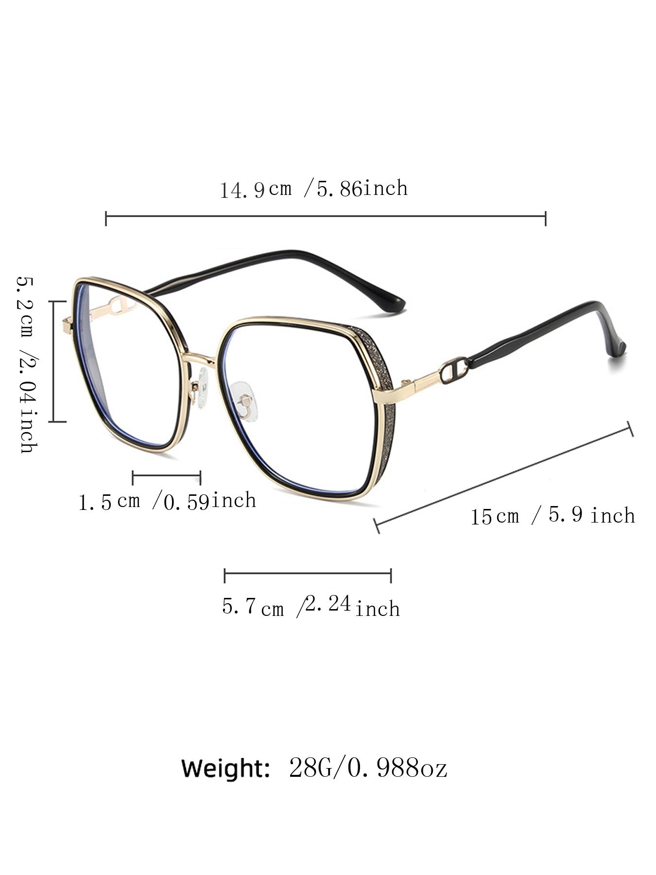 Simple Anti-blue Light Eyeglasses for Everyday Use, Large Square Frame Fashion Eyeglasses for Women & Men, Fashion Eyeglasses for Work, Daily Clothing Decor, Lightweight Eyeglasses, Casual Eyeglasses
