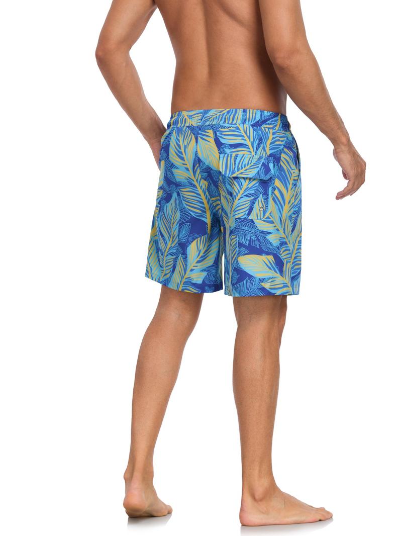 Men's 2-In-1 Swim Trunks, 7 Inch Swimming Shorts Beach Pants, Quick Dry Gym Shorts with Compression Lining, Gym Vacation Pool Wear